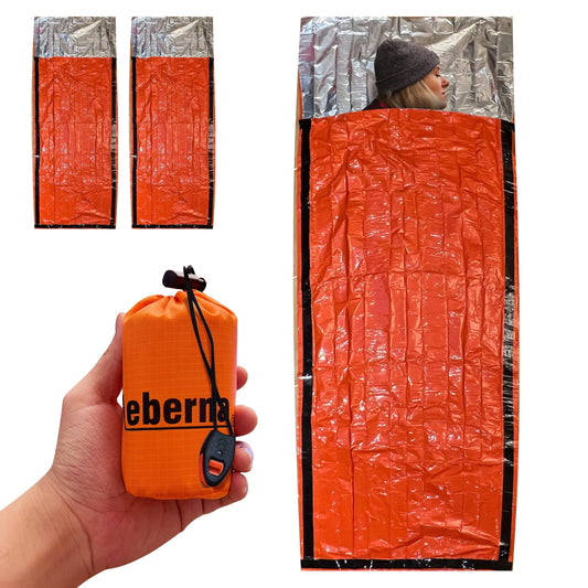 Emergency Survival Sleeping Bag | Portable Emergency Blanket Survival Gear Emergency Bivvy Sack Thermal Sleeping Bag Camping 2 Pack
