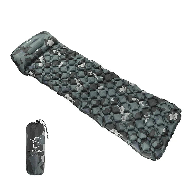 NNEOBA Outdoor Inflatable Sleeping Pad with Pillows for Camping