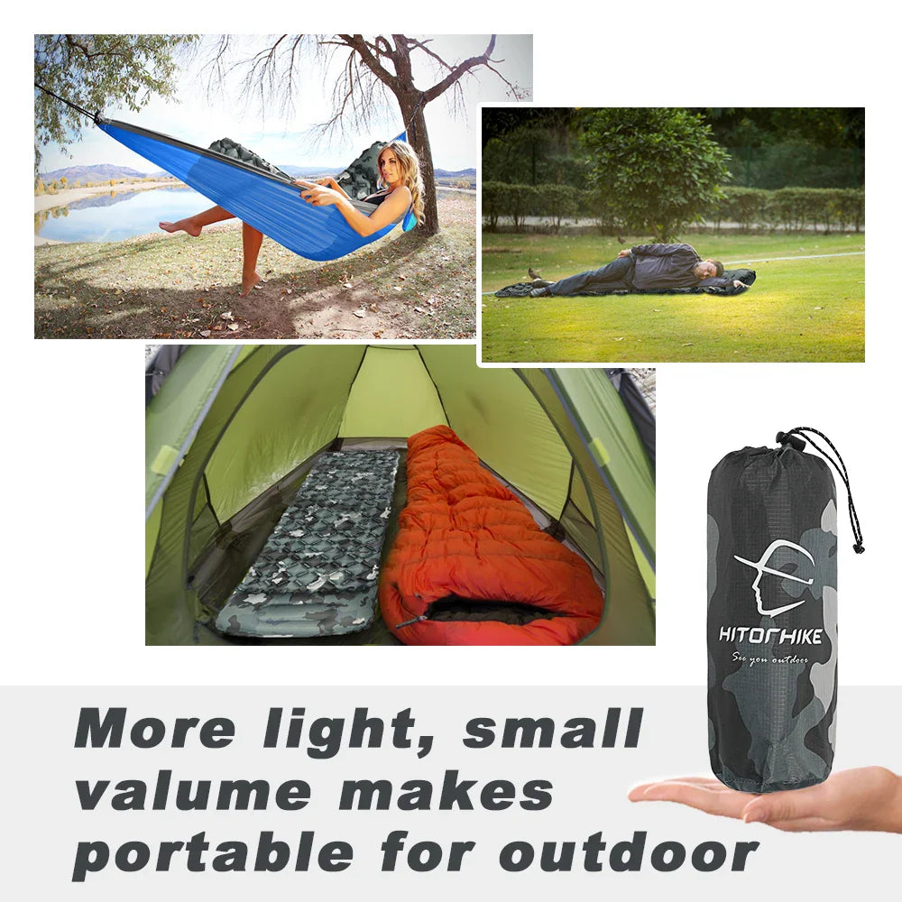NNEOBA Outdoor Inflatable Sleeping Pad with Pillows for Camping