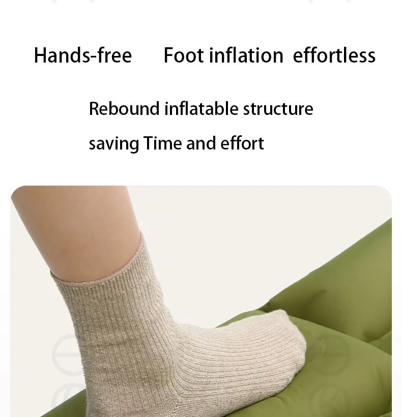 NNEOBA Inflatable Sleeping Pad Built-In Pillow Compact Green