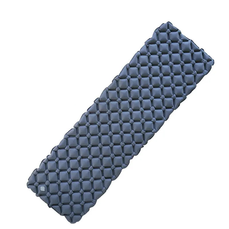 Inflatable Camping Sleeping Pad Nylon Air Mattress Blue