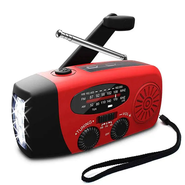 NNEOBA Solar Emergency Radio Power Bank Red