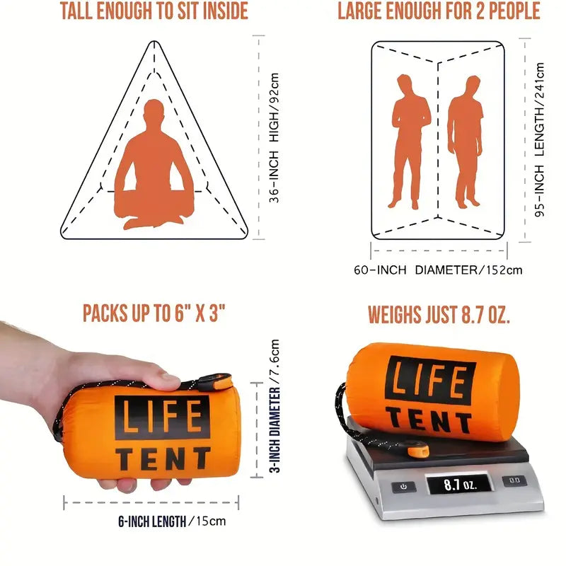 Outdoor Insulated Emergency Tent for 2 Persons