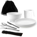 Camping Utensils Reanea Camping Mess Kit for Travel Camping Picnic Outdoor Camping Gear Include Knife Spoon Fork Cutlery Set Cup Bowl Plate Camping Essentials for 1