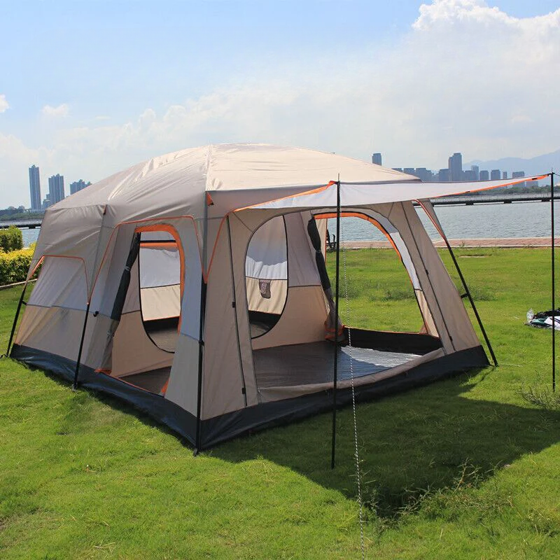 Outdoor Tent 6-12 Person Two-Bedroom Camping